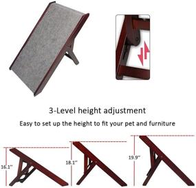 img 1 attached to 🐾 ASmileIndeep Wood Pet Ramp: Adjustable, Foldable, Wide Dog Ramp for Couch, Bed, Car – The Perfect Solution for Easy Access!