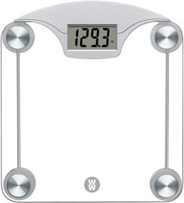 img 4 attached to WW Scales by Conair: Digital Glass Weight Scale with Contemporary Silver Finish - 400 Lbs. Capacity - Bathroom Scale