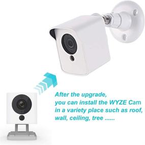 img 1 attached to 📷 Крепление настенное Gresur для камеры Wyze Cam V2: 360 градусов регулируемый и погодоустойчивый корпус - идеально подходит для использования в помещении и на улице (белый, 3 шт)