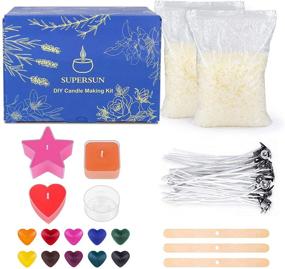 img 4 attached to 🎁 SUPERSUN Christmas Scented Candles Making Supplies - Perfect DIY Gift for Kids and Beginners! Includes 2lb Bees Wax, Center Devices, Wicks, Dyes, & Tea Light Candle Molds