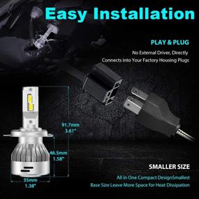 img 2 attached to 💡 LASFIT H4 HB2 9003 LED Bulbs Conversion Kit, 60W 6000LM, 6000K Xenon White - Super Bright (2 Pcs)