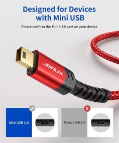 img 3 attached to 🔌 JSAUX Mini USB to Type C Cable: 6.6FT Charging Cord for GoPro, PS3 Controller, MP3 Player, and More - 2M/Red