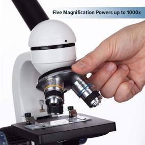 img 1 attached to 🔬 AmScope M150C-I 40X-1000X All-Metal Optical Glass Lenses Cordless LED Biological Compound Microscope for Students