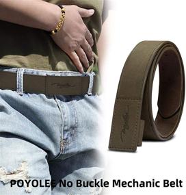 img 3 attached to 🔧 Revolutionary POYOLEE Mechanics Buckleless Scratch Leather Men's Accessories - Unparalleled Style and Functionality