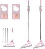 🧹 2pcs multifunctional silicone witch broom set - magic broom with mop clip for efficient floor cleaning, windows scraper, pet hair non-stick sweeper and kitchen tool - organize your living room with magic broom organizer logo