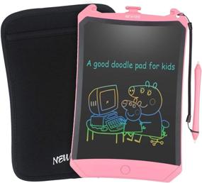 img 4 attached to 🌈 NEWYES 8.5 Inch LCD Writing Tablet Colorful Robot Pad with Lock Function - Electronic Doodle Pads Drawing Board, Case, and Lanyard - Ideal Gifts for Kids, Pink, Age 3 Months+