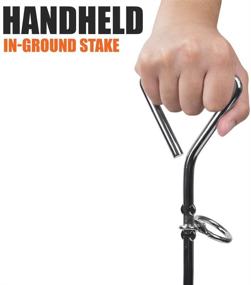 img 2 attached to 🐶 BV Pet 18-inch Spiral Stake & 25ft Tie Out Cable Combo: Ideal for Dogs Up to 60lbs in Outdoor, Yard, and Camping Activities - Blue, Medium Size