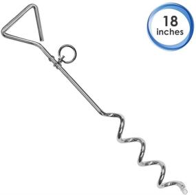 img 3 attached to 🐶 BV Pet 18-inch Spiral Stake & 25ft Tie Out Cable Combo: Ideal for Dogs Up to 60lbs in Outdoor, Yard, and Camping Activities - Blue, Medium Size