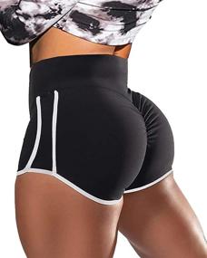 img 4 attached to Gafeng Women's Scrunchy Booty Shorts - High Waist Ruched Workout Leggings for Yoga, Running, and Exercise