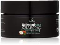 🥥 organic coconut shell activated charcoal powder for teeth whitening - removes bad breath, coffee & tea stains, dental germs + bonus of 2 activated charcoal strips included logo