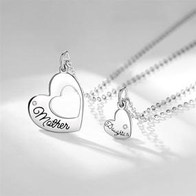 img 3 attached to 💕 Cherish the Bond with INFUSEU Sterling Silver Mother Daughter Heart Necklace Set, Ideal for Mothers Day & Birthdays - Includes 20"+18" Chain!