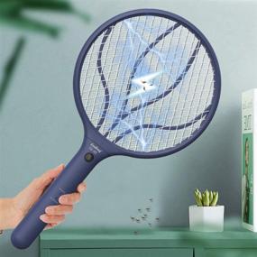 img 2 attached to 🪰 Rechargeable Fly Swatter Racket - Handheld Bug Zapper with LED Light | USB Charging Electric Mosquito & Fly Insect Killer | Indoor Outdoor Navy Blue