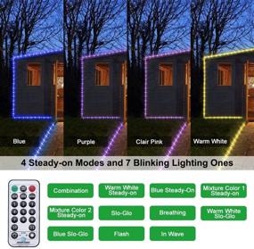 img 2 attached to 🔵 Ollny LED Rope Lights Color Changing 120 LED 23ft Tube Lights Waterproof Strip Lights - Connectable Twinkle Light Plug in with Remote - 11 Modes Timer for Bedroom Indoors, Christmas Party, Garden & Outdoor - Blue