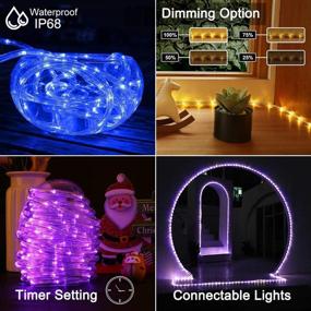 img 3 attached to 🔵 Ollny LED Rope Lights Color Changing 120 LED 23ft Tube Lights Waterproof Strip Lights - Connectable Twinkle Light Plug in with Remote - 11 Modes Timer for Bedroom Indoors, Christmas Party, Garden & Outdoor - Blue