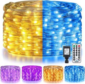 img 4 attached to 🔵 Ollny LED Rope Lights Color Changing 120 LED 23ft Tube Lights Waterproof Strip Lights - Connectable Twinkle Light Plug in with Remote - 11 Modes Timer for Bedroom Indoors, Christmas Party, Garden & Outdoor - Blue