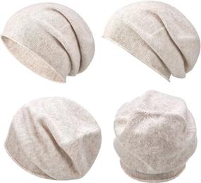 img 2 attached to 🧣 Warmth in Style: Syhood Cashmere Beanie Hat for Women - Knitted Slouchy Oversized Winter Skull Cap