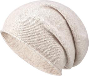 img 4 attached to 🧣 Warmth in Style: Syhood Cashmere Beanie Hat for Women - Knitted Slouchy Oversized Winter Skull Cap