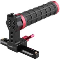 🎥 camvate red rubber grip top handle with nato rail for blackmagic pocket cinema camera: quick release and enhanced control logo