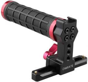 img 3 attached to 🎥 CAMVATE Red Rubber Grip Top Handle with NATO Rail for Blackmagic Pocket Cinema Camera: Quick Release and enhanced control