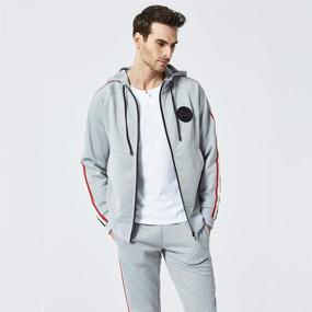 img 3 attached to Activewear Tracksuit Sports Casual Gray L Sports & Fitness for Team Sports