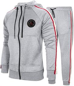 img 4 attached to Activewear Tracksuit Sports Casual Gray L Sports & Fitness for Team Sports