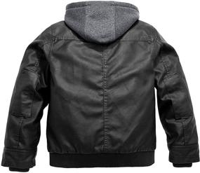 img 3 attached to 🧥 Stylish and Functional: Wantdo Boy's Faux Leather Jacket with Removable Hood