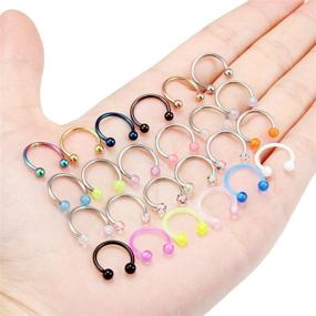 img 1 attached to 🔗 Cisyozi Surgical Steel Horseshoe Nose Septum Rings: Stylish Piercing Jewelry for Men and Women - Cartilage, Helix, Tragus, and Lip Retainer - Sizes 8mm and 10mm