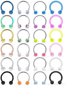 img 3 attached to 🔗 Cisyozi Surgical Steel Horseshoe Nose Septum Rings: Stylish Piercing Jewelry for Men and Women - Cartilage, Helix, Tragus, and Lip Retainer - Sizes 8mm and 10mm