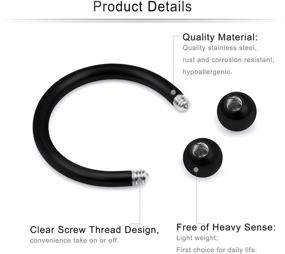 img 2 attached to 🔗 Cisyozi Surgical Steel Horseshoe Nose Septum Rings: Stylish Piercing Jewelry for Men and Women - Cartilage, Helix, Tragus, and Lip Retainer - Sizes 8mm and 10mm