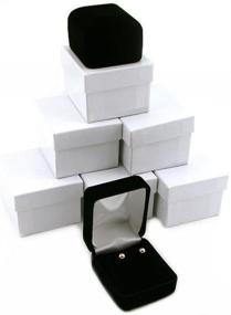 img 1 attached to SEO-Optimized: Set of 6 Black Velvet Earring Display Boxes by FindingKing, Ideal for Showcasing & Gifting