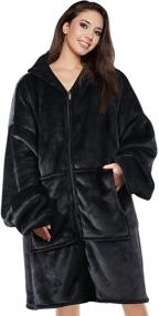 img 4 attached to Wearable Blankets Oversized Microfiber Sweatshirt