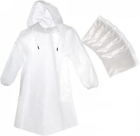 img 4 attached to 🌧️ Cosowe Clear Rain Ponchos with Hood - Disposable Raincoats for Adults and Kids