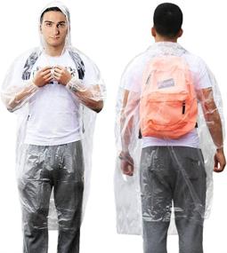 img 3 attached to 🌧️ Cosowe Clear Rain Ponchos with Hood - Disposable Raincoats for Adults and Kids