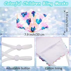 img 3 attached to 🎭 Nuanchu 8-Piece Glitter Kids Mask: Reusable Sequin Face Cloth for Boys and Girls - Sparkle with Hearts, Unicorns, and Stars! Ideal Everyday Protection in Various Styles