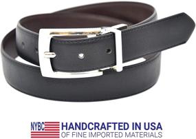 img 2 attached to NYBC Reversible Belt Detail Textured Men's Accessories in Belts