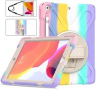 🔒 rantice ipad 9th/8th/7th generation case for kids - heavy duty shockproof cover with 360 stand and multiple straps - 10.2 inch logo