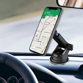 img 3 attached to 🚗 Premium Magnetic Car Smartphone Holder for iPhone 12 Pro Max Mini 11 Xr Xs X SE 8 7 - Dashboard & Windshield Mount with Adjustable Long Arm - Cellet