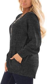 img 3 attached to DOLNINE Plus Size Sweatshirts: Color Block Long Sleeve Pocket Shirts Tops for Women