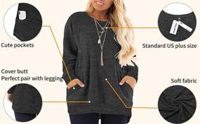 img 1 attached to DOLNINE Plus Size Sweatshirts: Color Block Long Sleeve Pocket Shirts Tops for Women