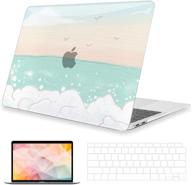 g jgoo macbook air 13 inch case 2021 2020 2019 2018 release m1 a2337 a2179 a1932 with retina & touch id, coastal pattern hard shell cover + keyboard cover + screen protector logo