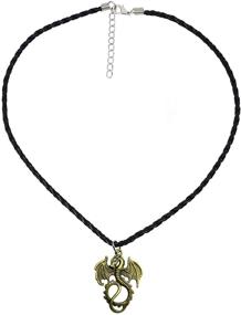 img 3 attached to 🐉 Bijoux De Ja Antique Bronze Gothic Flying Dragon Pendant P'leather Necklace 16+2 Inches: A Bold and Exquisite Statement Piece