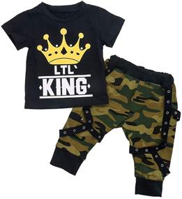 img 4 attached to Boys' Camouflage Toddler 👦 Pullover Tracksuit Set with Trousers