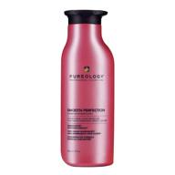 🔒 pureology smooth perfection shampoo for frizzy, color-treated hair - controls frizz, smooths hair. sulfate-free, vegan, new packaging. logo