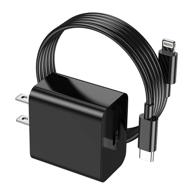 ⚡ [сертифицировано apple mfi] зарядное устройство для iphone от apple 20w с блоком usb c и 6-футовым usb c кабелем lightning для iphone 12/12 mini/12 pro/12 pro max/11 pro max/airpods pro/ipad air 3/mini 4/5 (черный): надежное и эффективное решение для зарядки. логотип