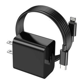 img 4 attached to ⚡ [Сертифицировано Apple MFI] Зарядное устройство для iPhone от Apple 20W с блоком USB C и 6-футовым USB C кабелем Lightning для iPhone 12/12 mini/12 Pro/12 Pro Max/11 Pro Max/AirPods Pro/iPad Air 3/mini 4/5 (черный): Надежное и эффективное решение для зарядки.