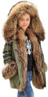 🧥 cozy and stylish: roiii faux fur children parka jacket coats for boys and girls - winter casual hooded warm trench outwear logo