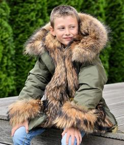 img 3 attached to 🧥 Cozy and Stylish: Roiii Faux Fur Children Parka Jacket Coats for Boys and Girls - Winter Casual Hooded Warm Trench Outwear