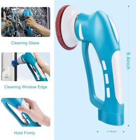 img 2 attached to 🧼 PowerDoF Electric Spin Scrubber - Cordless Handheld Power Scrubber with 4 Cleaning Brush Heads for Tub, Tile, Floors, Sinks, Windows, Kitchen - Shower Scrubber for Efficient Cleaning