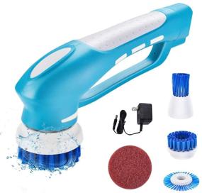 img 4 attached to 🧼 PowerDoF Electric Spin Scrubber - Cordless Handheld Power Scrubber with 4 Cleaning Brush Heads for Tub, Tile, Floors, Sinks, Windows, Kitchen - Shower Scrubber for Efficient Cleaning