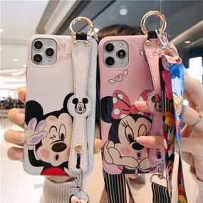 img 1 attached to 📱 MC Fashion iPhone 12 Pro Max Case: Cute Cartoon Design with Hand Grip Neck Strap Lanyard, Full-Body Slim Fit Protection for 6.7-inch 2020 iPhone